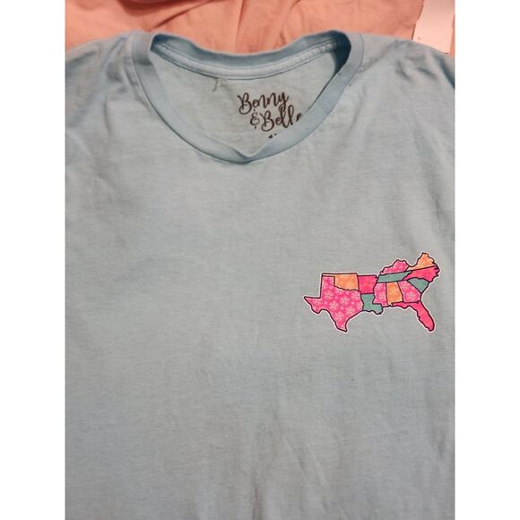 Benny & Belle Women's Tshirst Blue 1X "Southern State Of Mind" - Picture 1 of 4